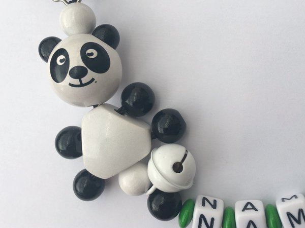 Schnullerkette 3D Panda - Seitenkette mit Stern