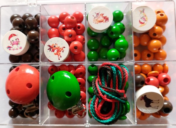 DIY Bastelbox  Weihnachten,Xmas für 2 Schnullerketten